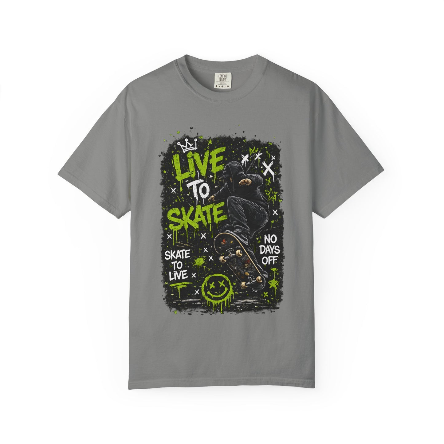 Live to Skate Graphic T-Shirt – Skateboarder Streetwear Tee