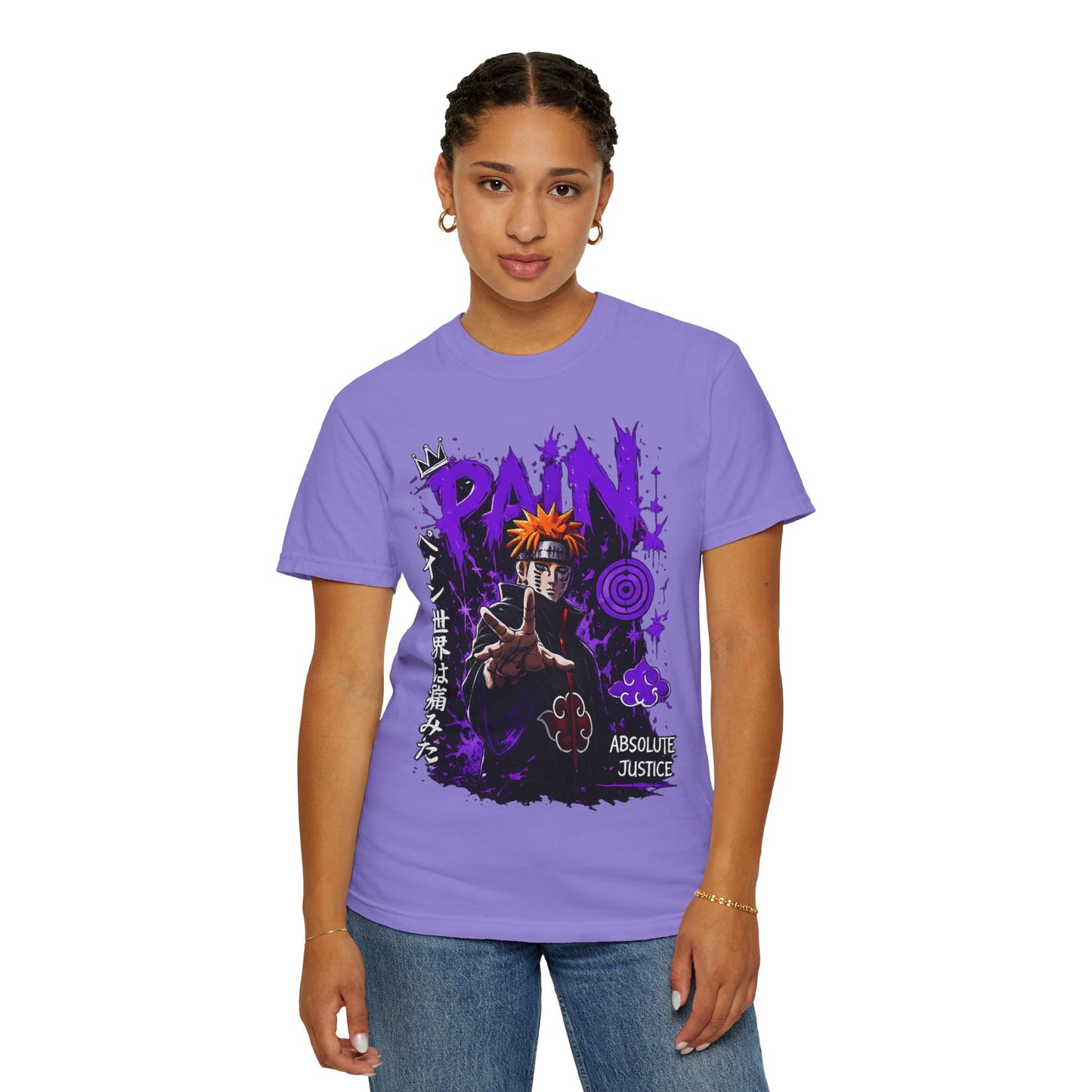Anime Pain Graphic T-Shirt — 'Pain' & Akatsuki Design with Japanese Text