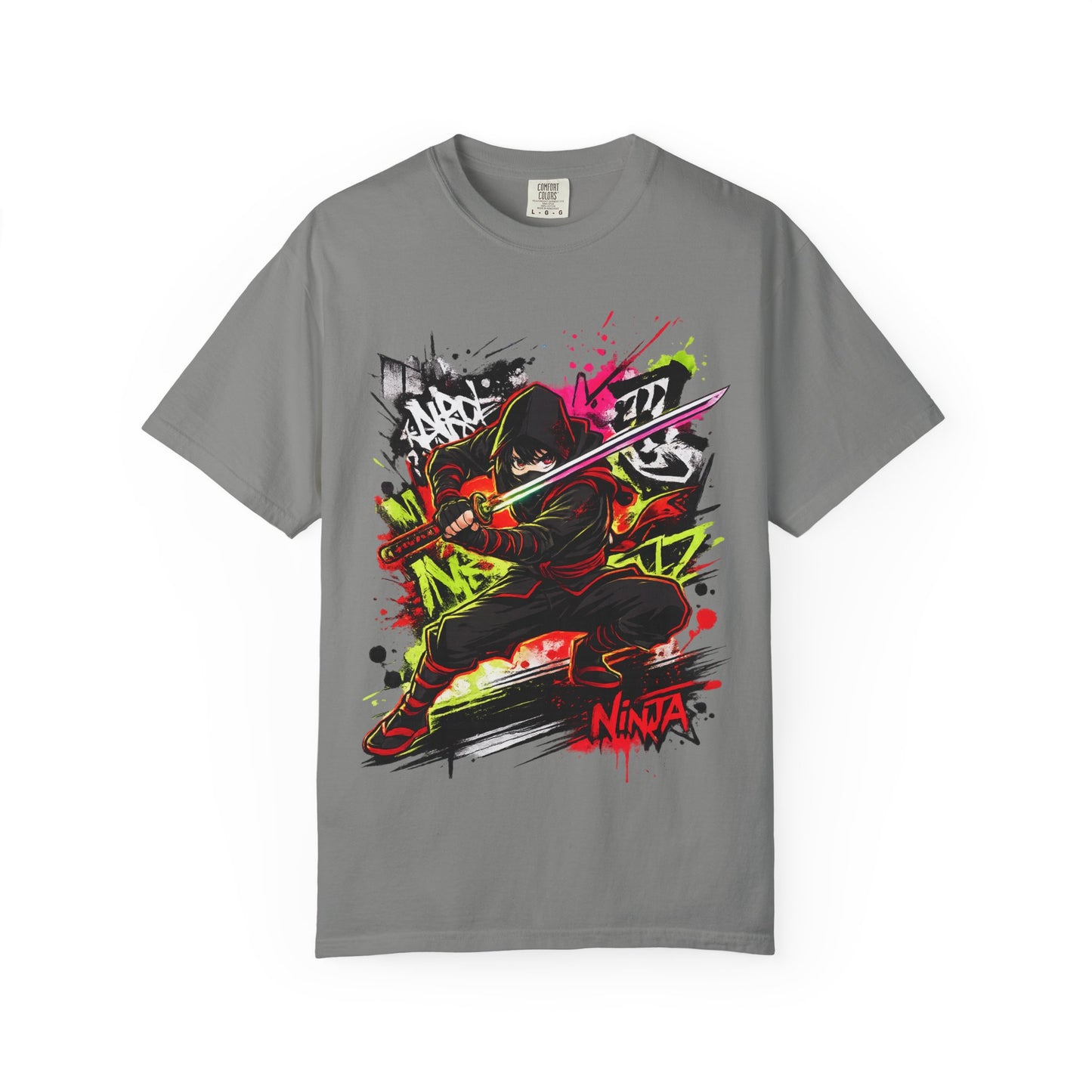 Ninja Graffiti Art T-Shirt – Urban Street Samurai Graphic Tee