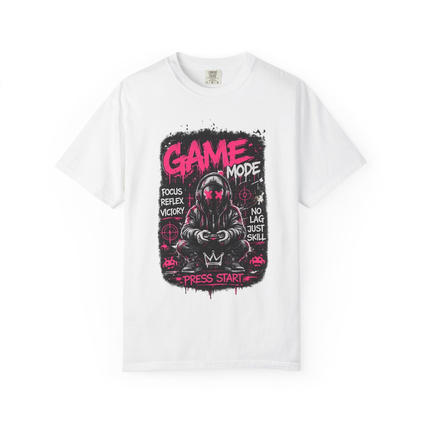 Game Mode Gamer Skull joystick graphic T-Shirt | Press Start gaming design