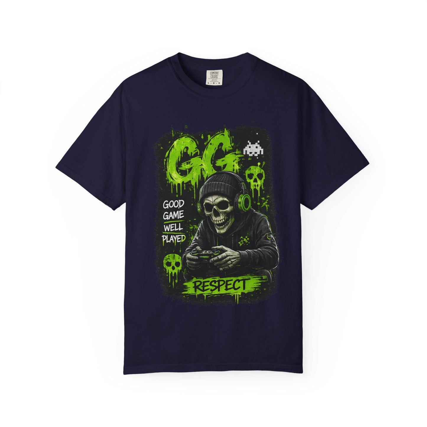 GG Respect Skull Gaming T-Shirt — "Good Game, Well Played" Graphic Tee