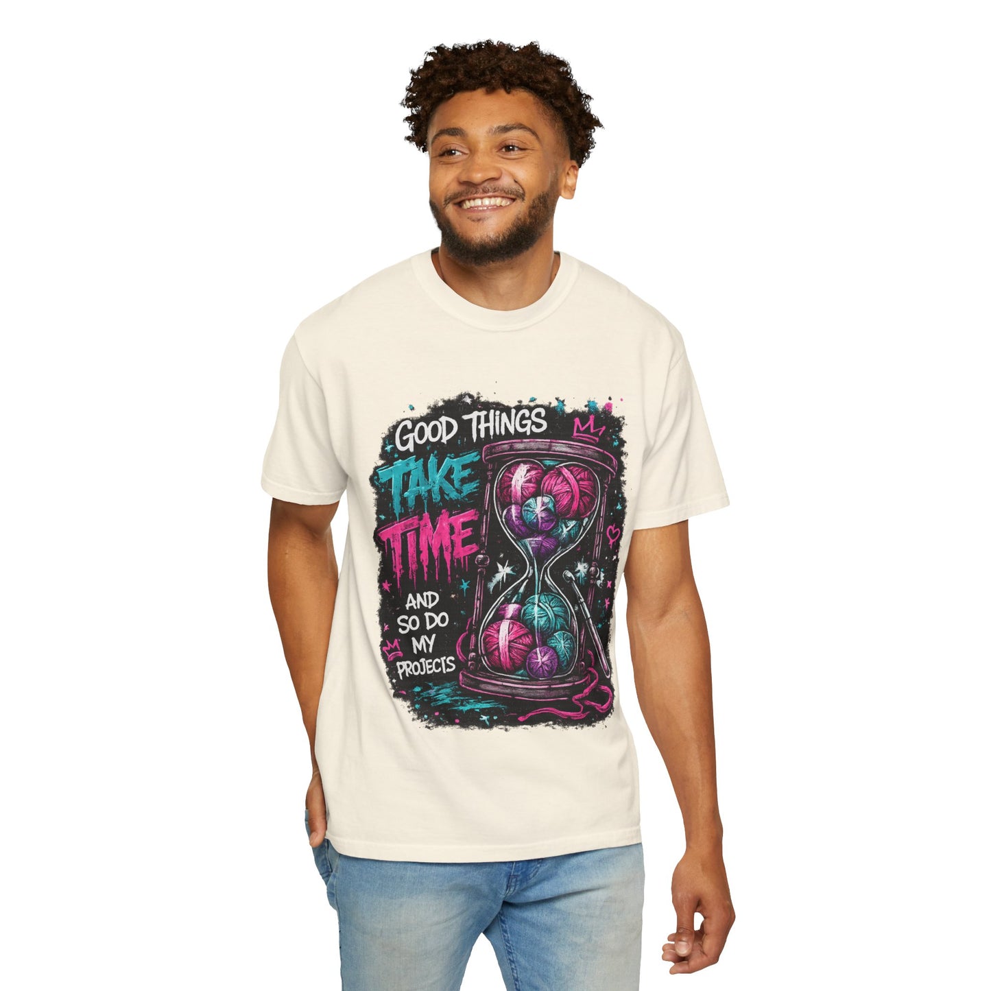 Motivational Hourglass T-Shirt — "Good Things Take Time" Graphic Tee