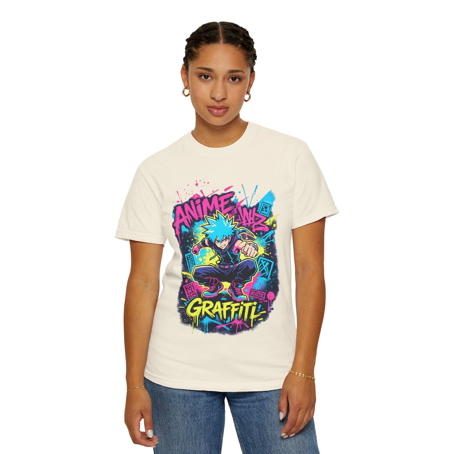 Anime Graffiti T-Shirt — Neon Street Art Skate Anime Design
