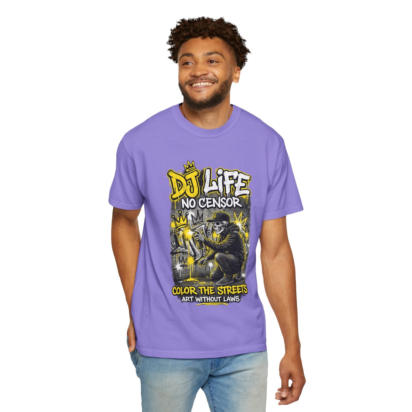 DJ Life No Censor Graphic T-Shirt — Street Art Gorilla "Color the Streets" Tee