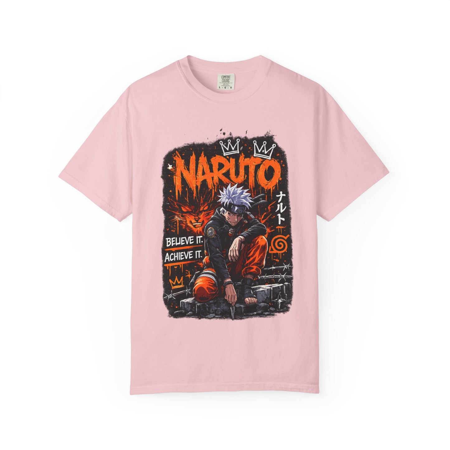 Anime Graphic T-Shirt - "Believe It, Achieve It" Naruto Streetwear Tee