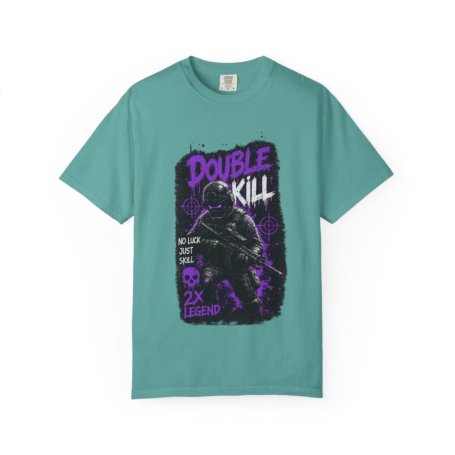 Double Kill Gamer T-Shirt — Retro Neon FPS Graphic Tee
