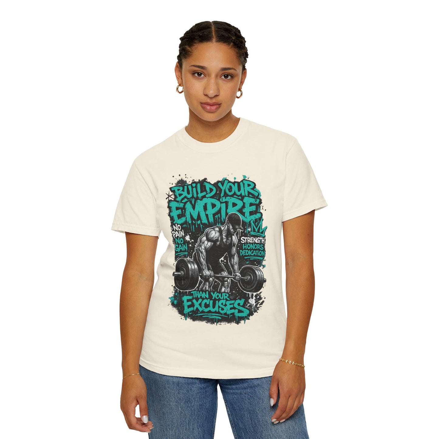 Build Your Empire Deadlift Graphic T-Shirt | Motivational Gym Workout Shirt