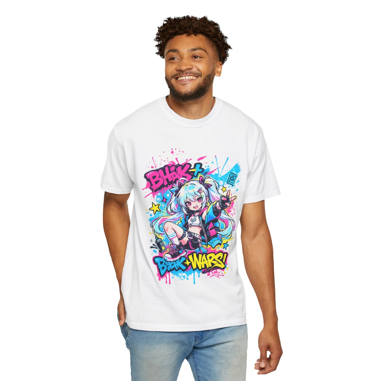 Anime Gamer Girl Graphic T-Shirt — "Blox Wars" Streetwear Tee