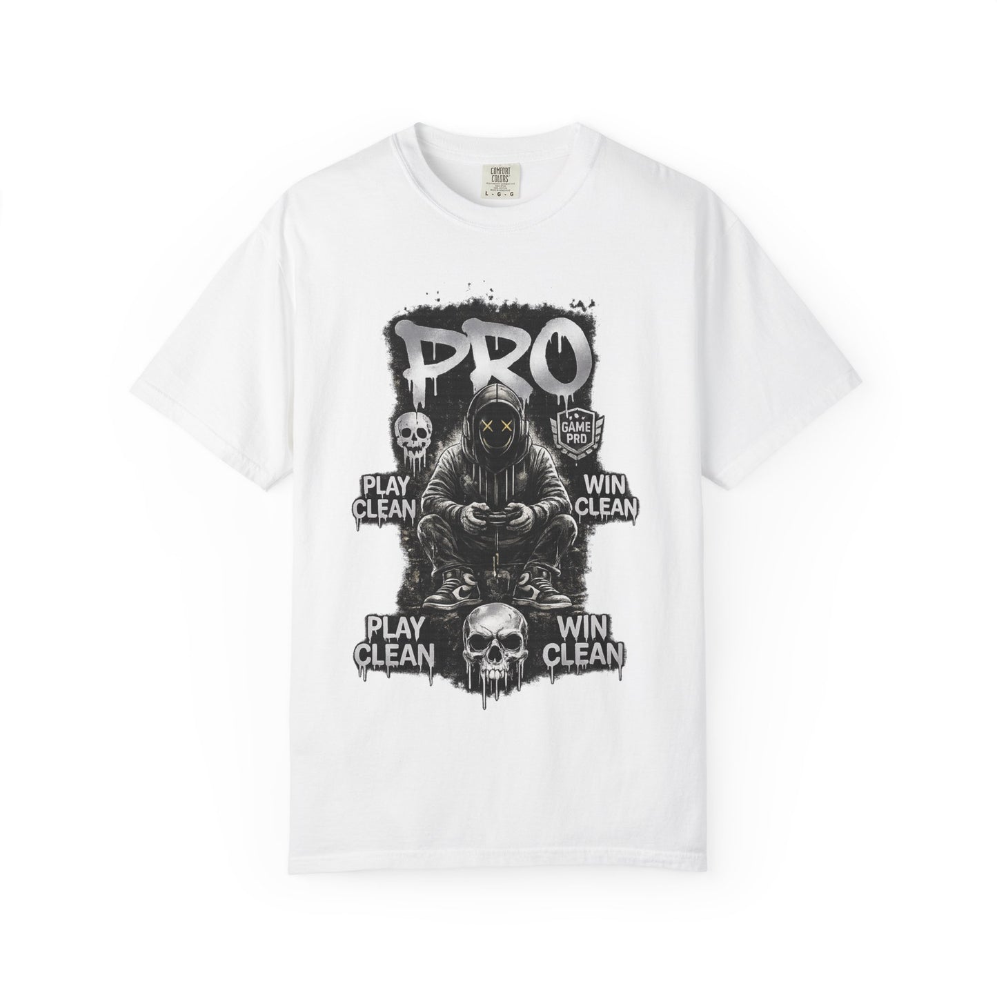 Pro Gamer Grim Reaper T-shirt | Play Clean Win Clean, Skull Controller Design