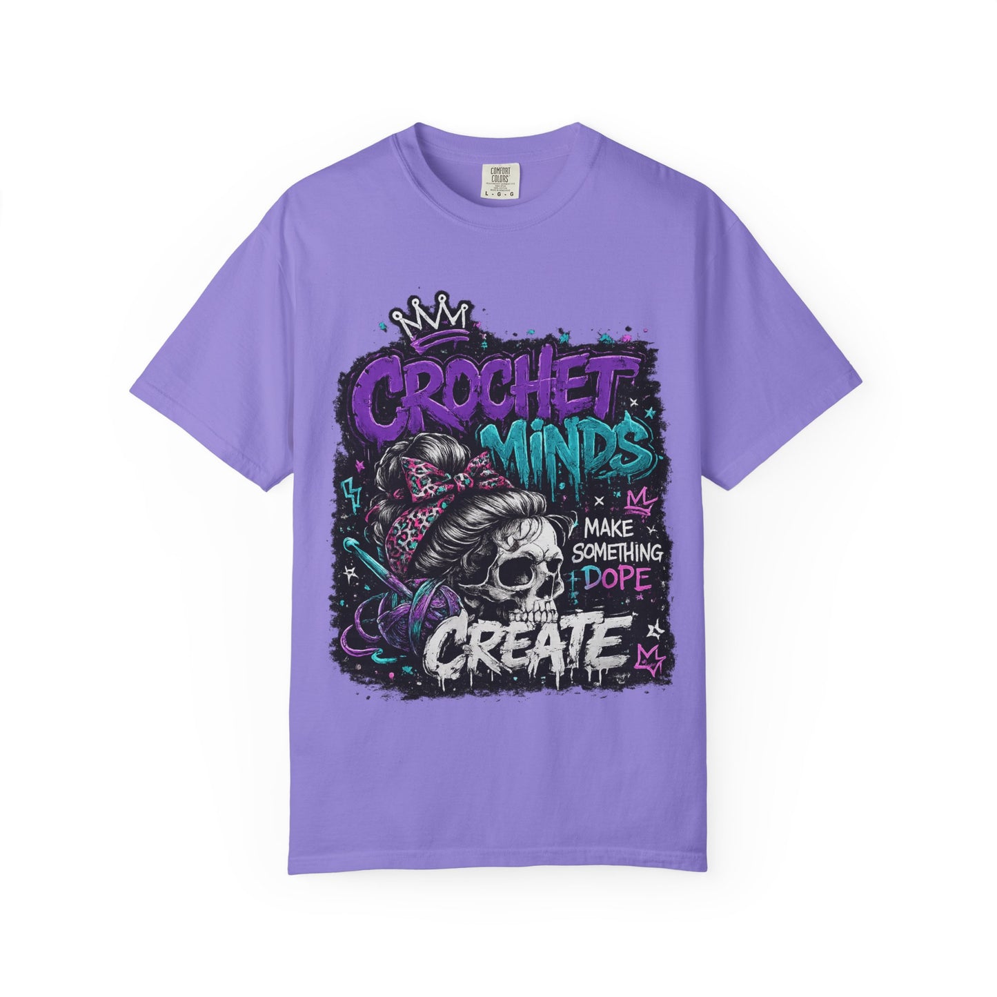 Crochet Minds 'Make Something Dope' Graphic T-Shirt — Edgy Crochet Skull Tee