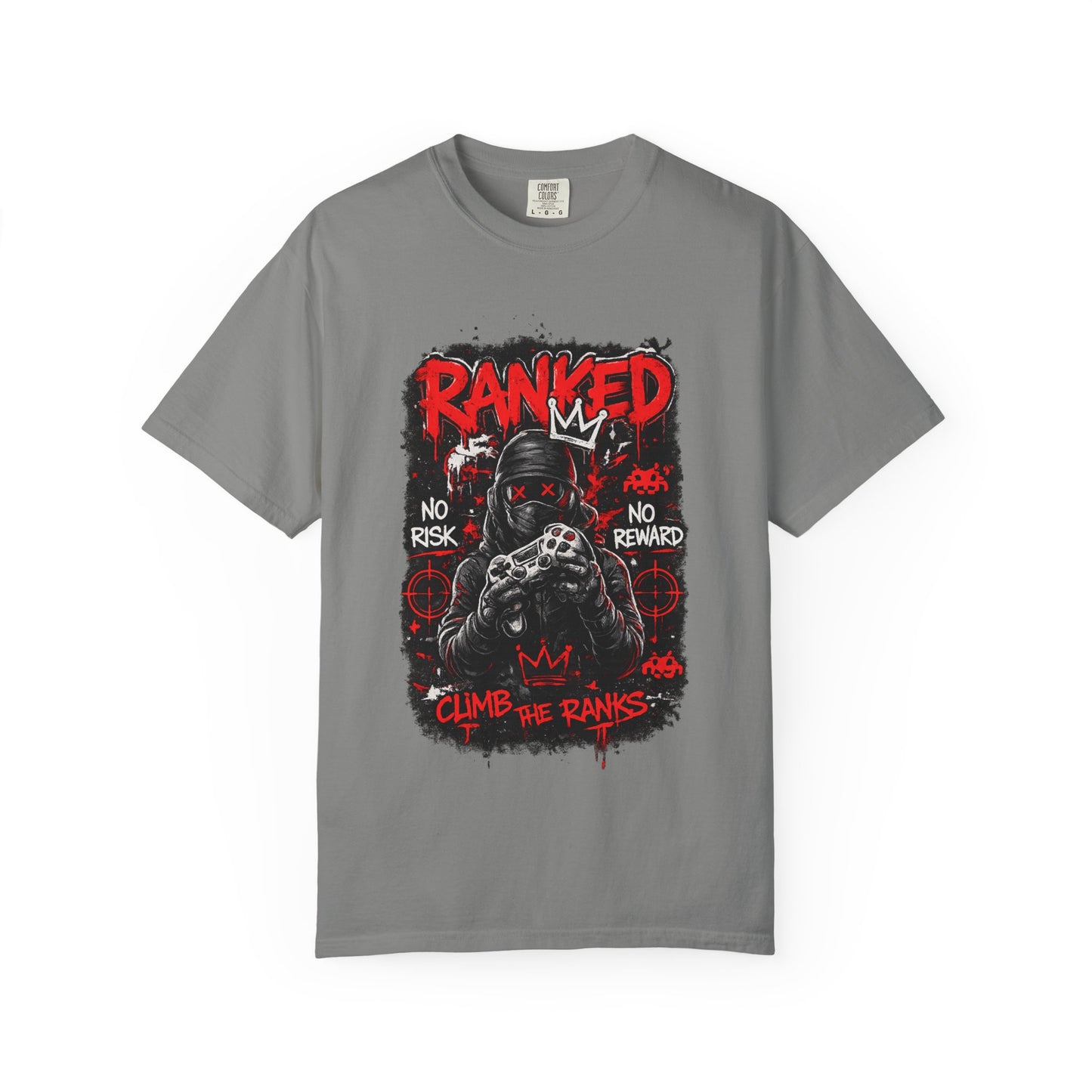 Ranked Climber Graphic Tee | Gamer Skull, No Risk No Reward