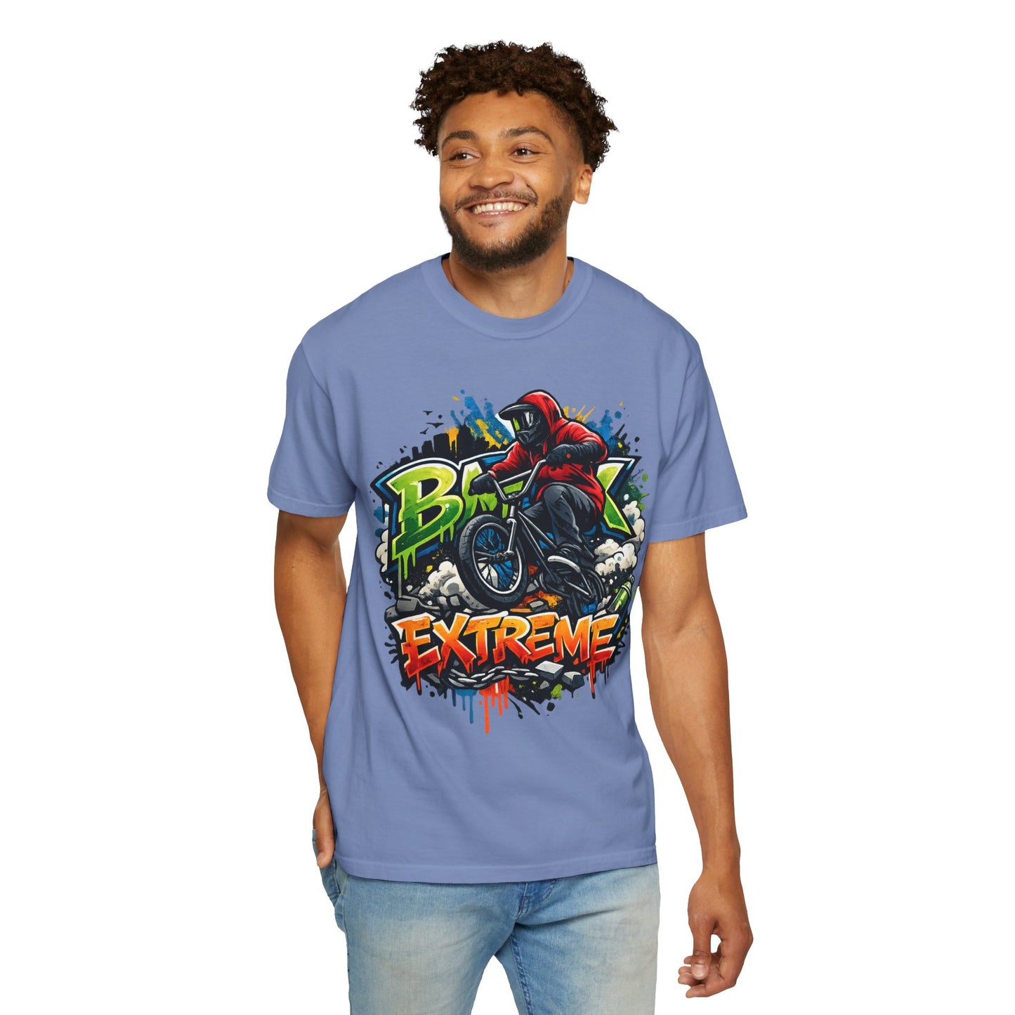 Extreme BMX Rider T-Shirt — Graffiti Stunt Bike Tee