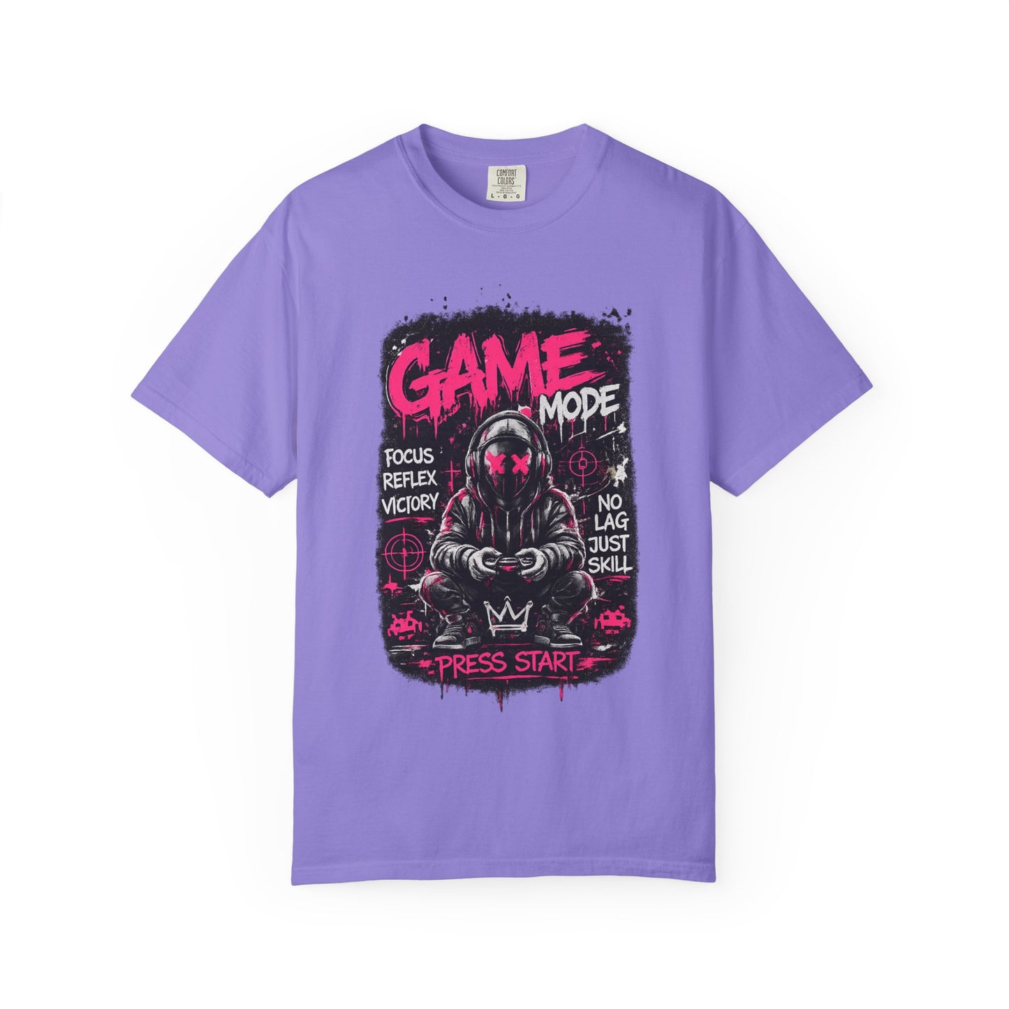 Game Mode Gamer Skull joystick graphic T-Shirt | Press Start gaming design