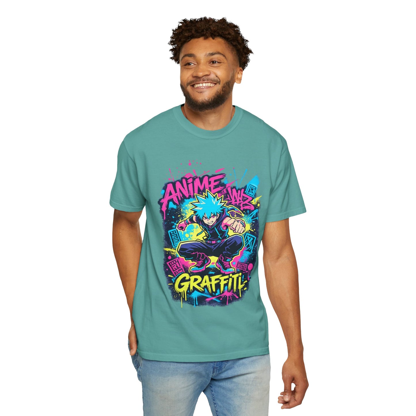 Anime Graffiti T-Shirt — Neon Street Art Skate Anime Design