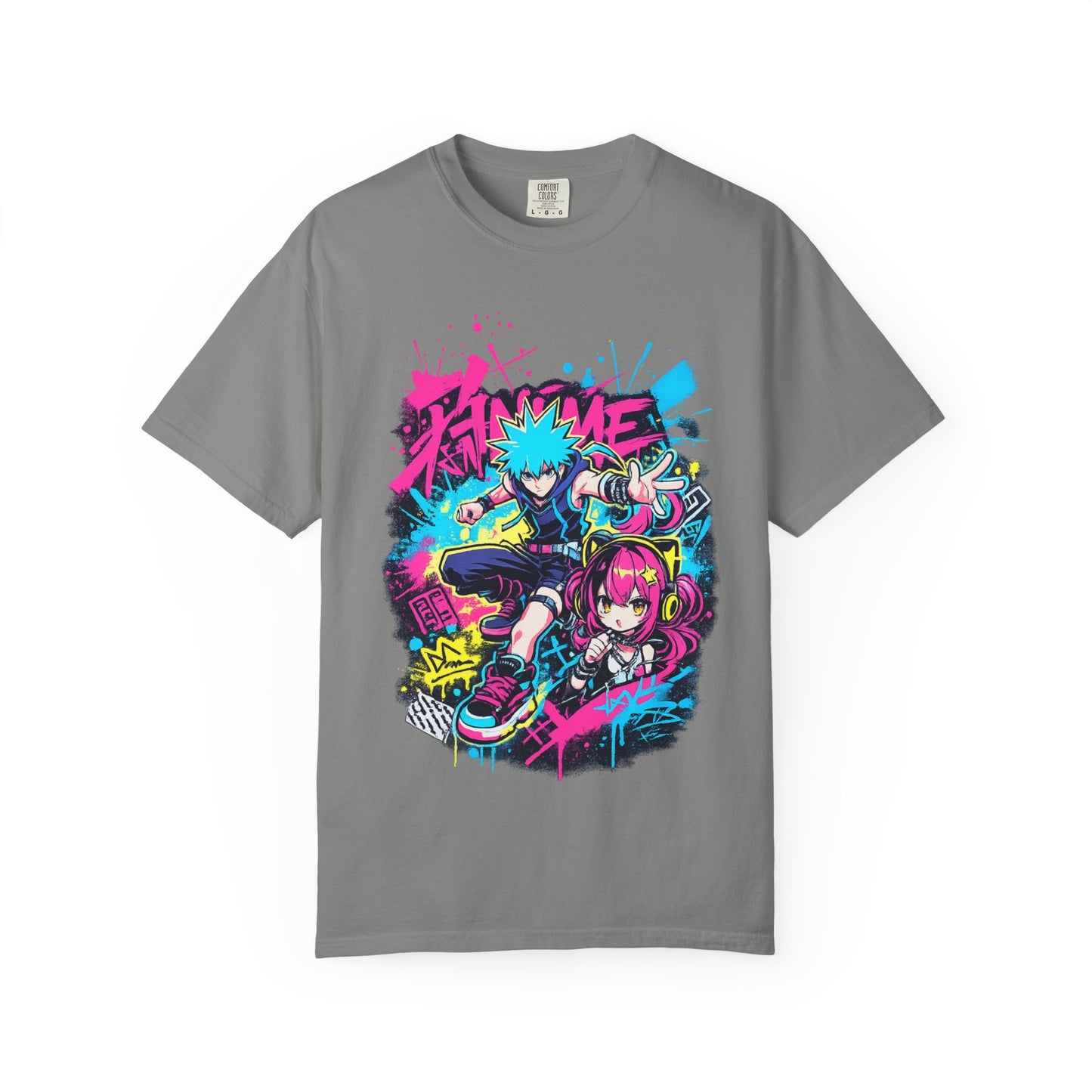 Anime Streetwear T‑Shirt — Neon Punk 'Eat Me' Graphic