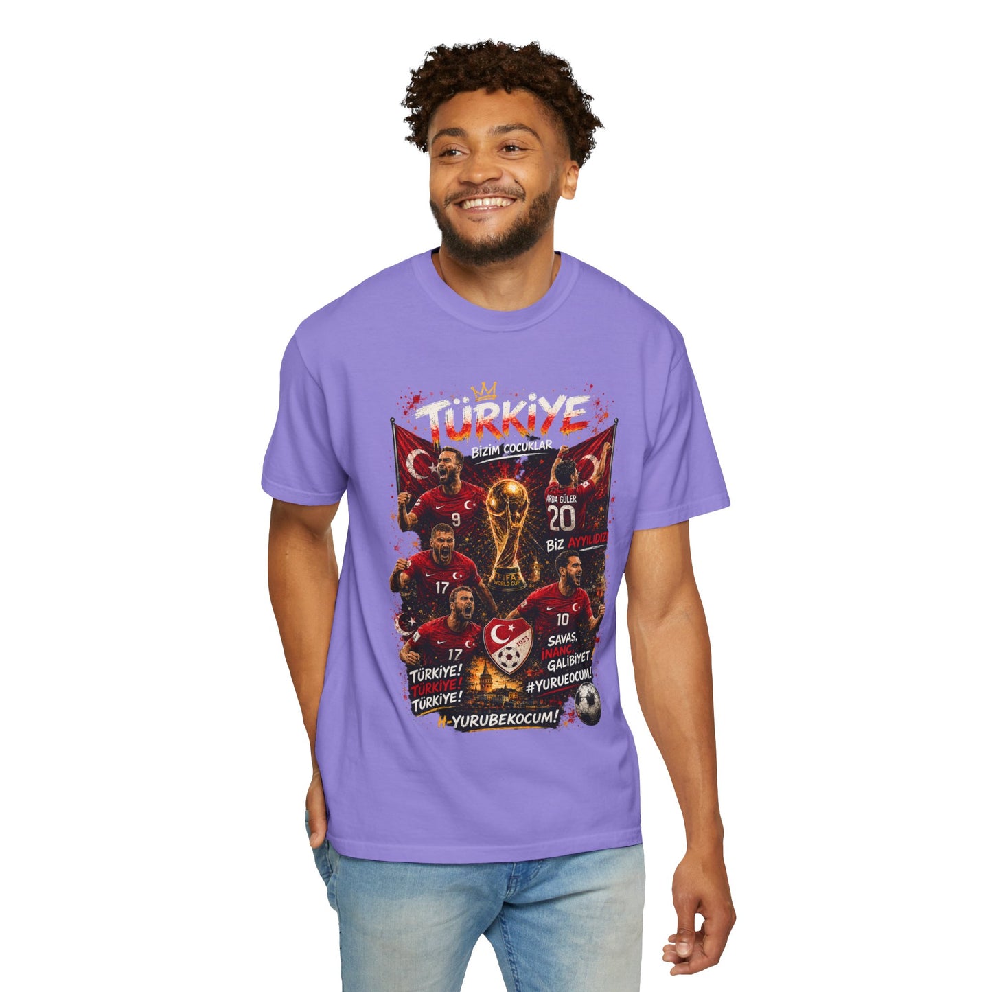 Turkey Football Champions T-Shirt | World Cup Trophy, Players, Turkish Flag