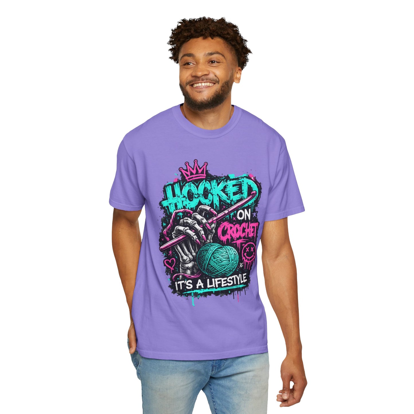 Hooked on Crochet T-Shirt — "It's a Lifestyle" Graphic Tee for Crochet Lovers