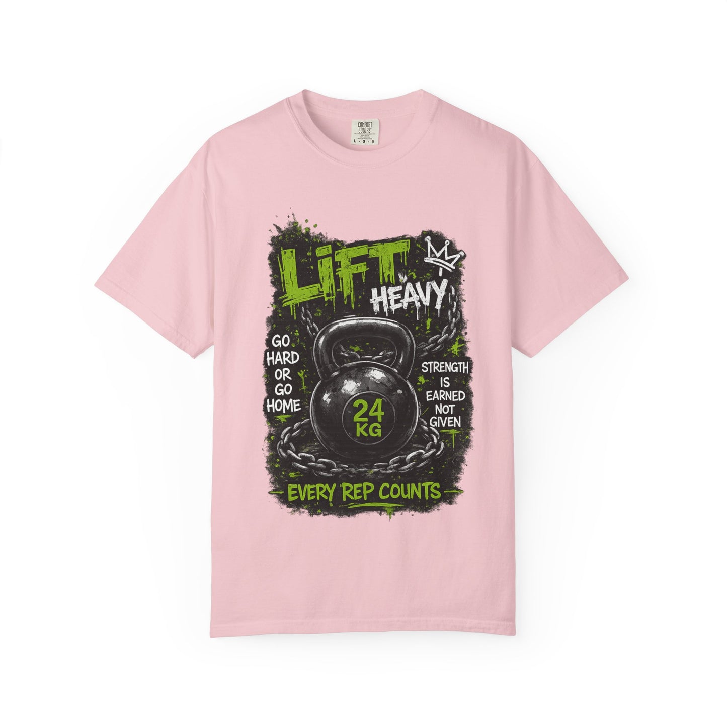 Kettlebell 'Lift Heavy' T-Shirt — Every Rep Counts Gym Tee