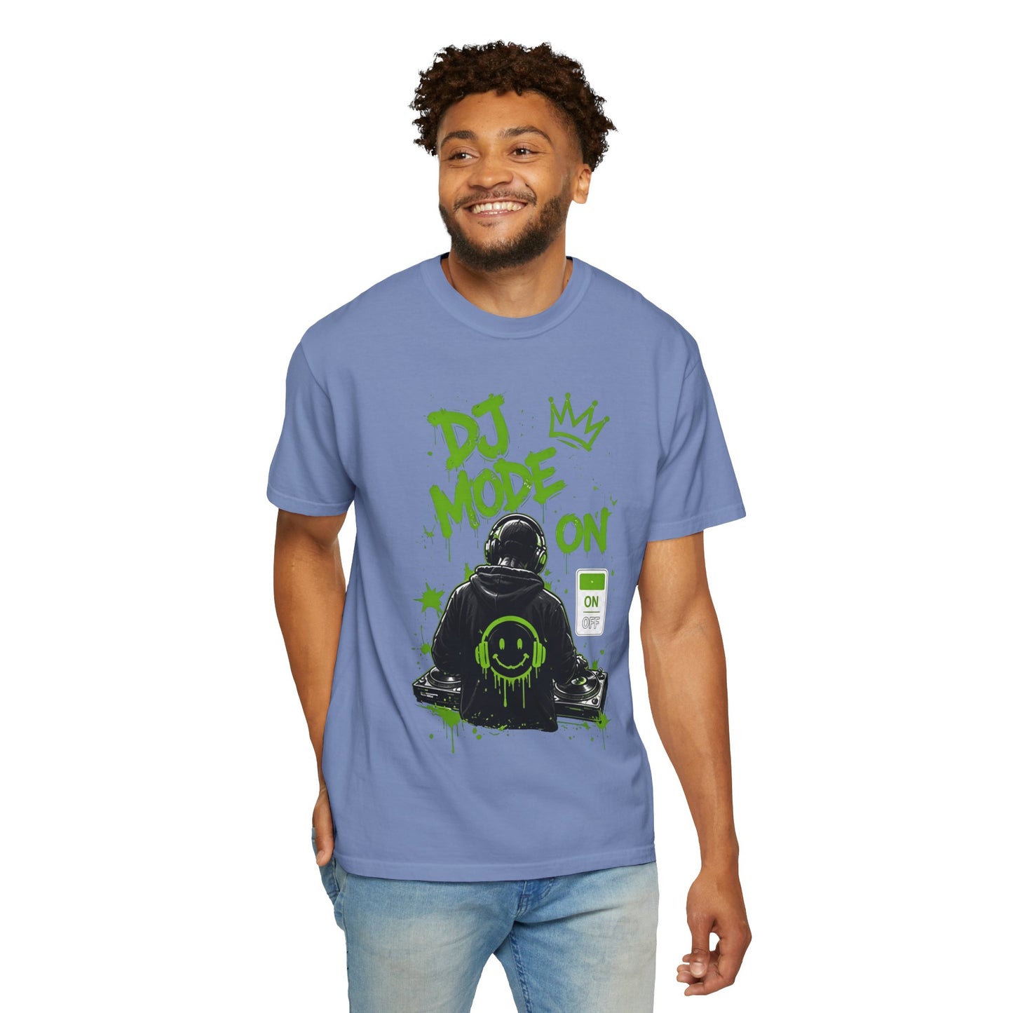 DJ Mode On T-Shirt — Neon Green DJ Graphic Tee