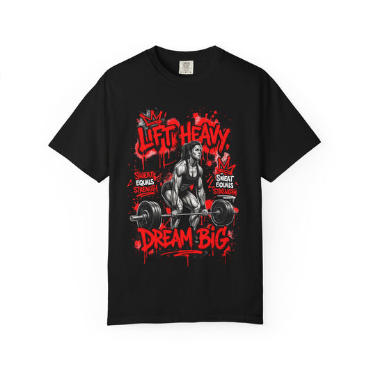 Lift Heavy Dream Big T-shirt | Female Deadlift Weightlifting Design