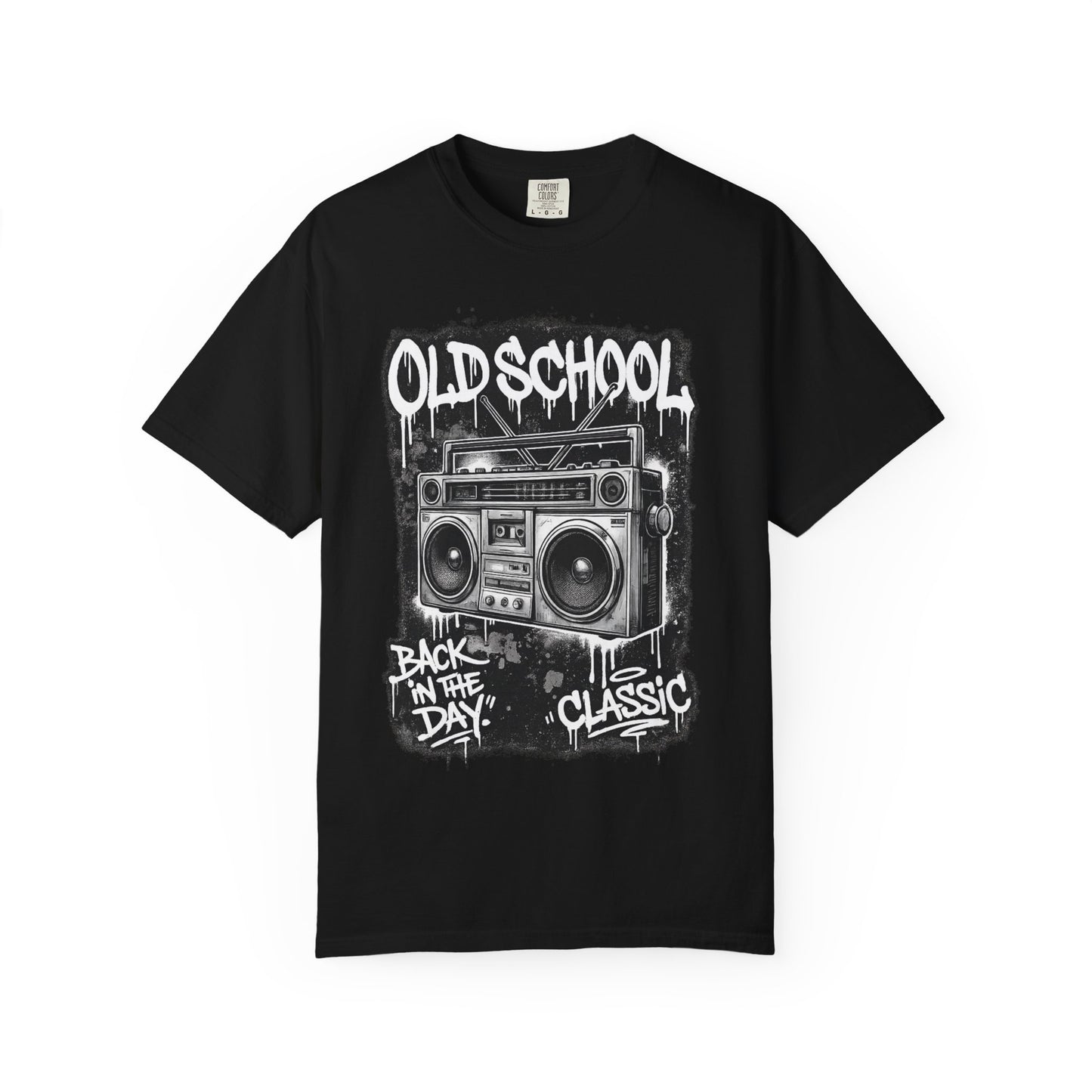 Old School Boombox T-Shirt — "Back in the Day" Vintage Hip Hop Graphic Tee