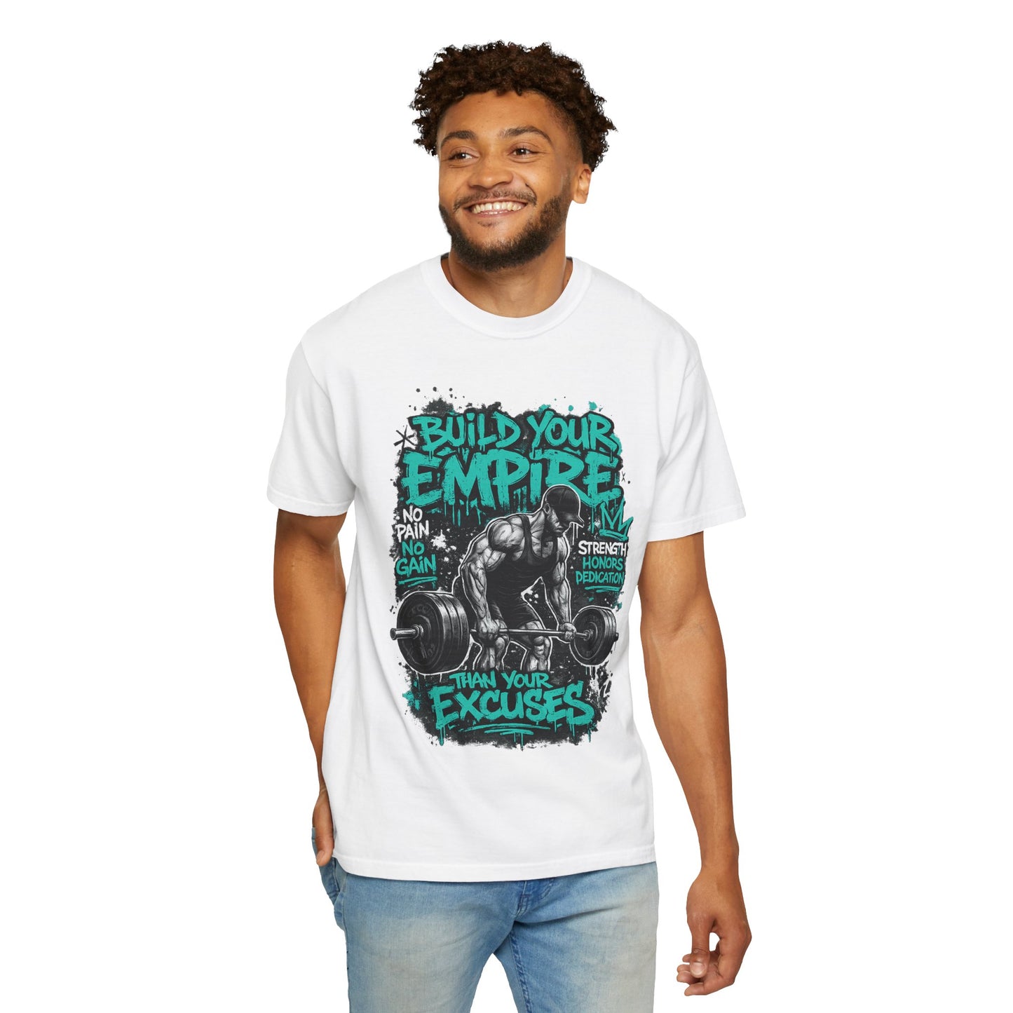 Build Your Empire Deadlift Graphic T-Shirt | Motivational Gym Workout Shirt