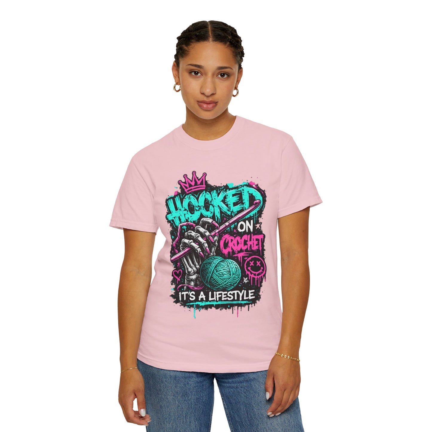 Hooked on Crochet T-Shirt — "It's a Lifestyle" Graphic Tee for Crochet Lovers