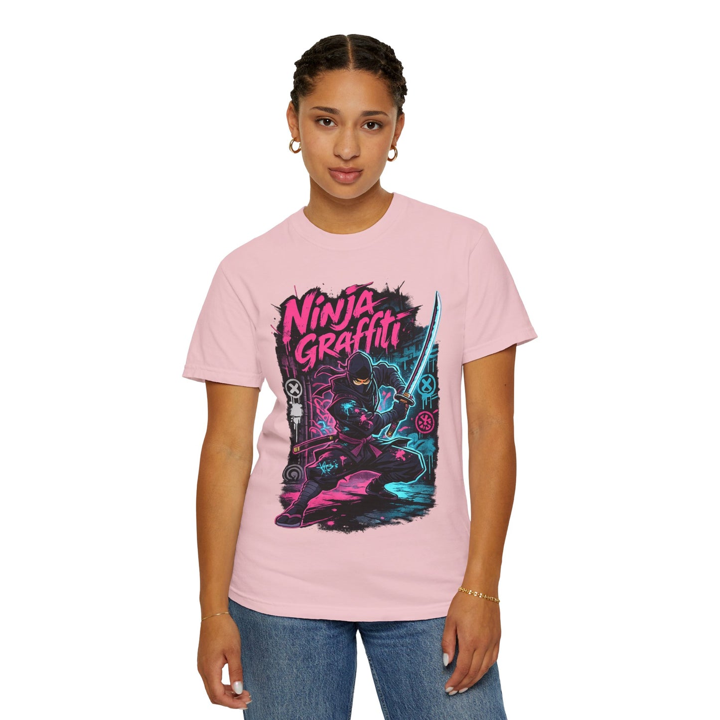 Ninja Graffiti T-Shirt — Neon Samurai Street Art Tee