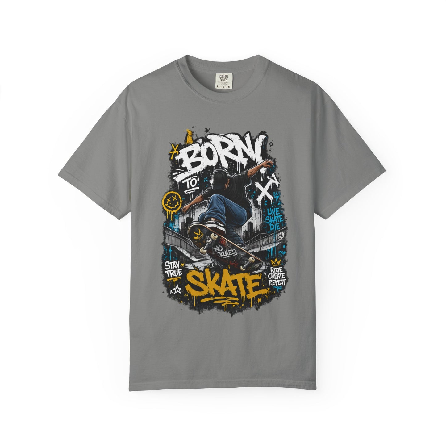 Born To Skate graphic tee | Skateboarder street art T-Shirt