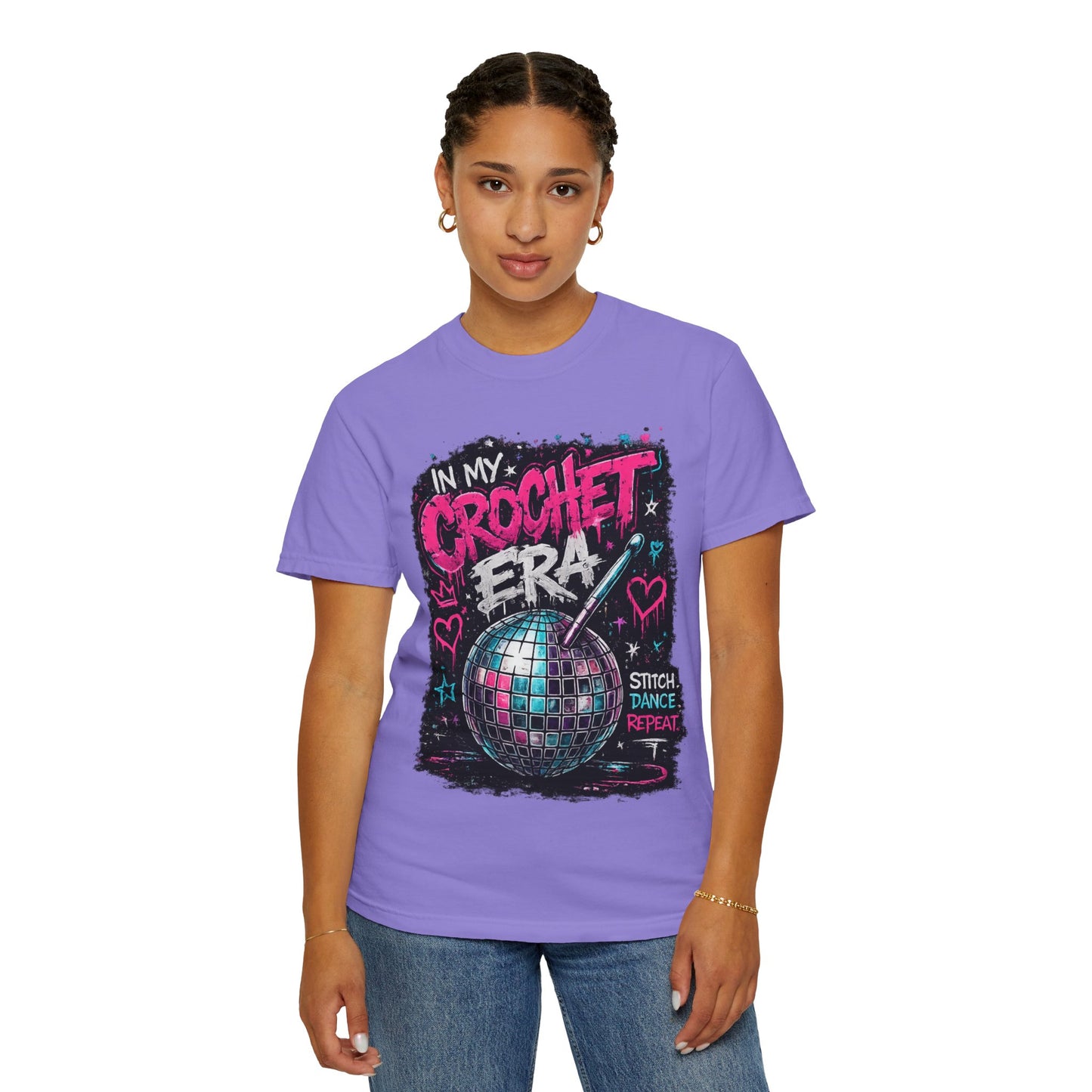 In My Crochet Era T-Shirt — Retro Disco Crochet Graphic Tee