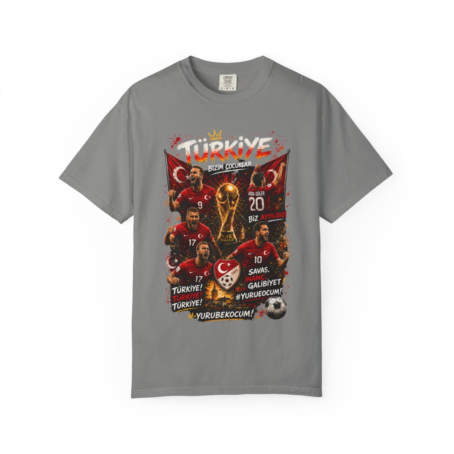 Turkey Football Champions T-Shirt | World Cup Trophy, Players, Turkish Flag