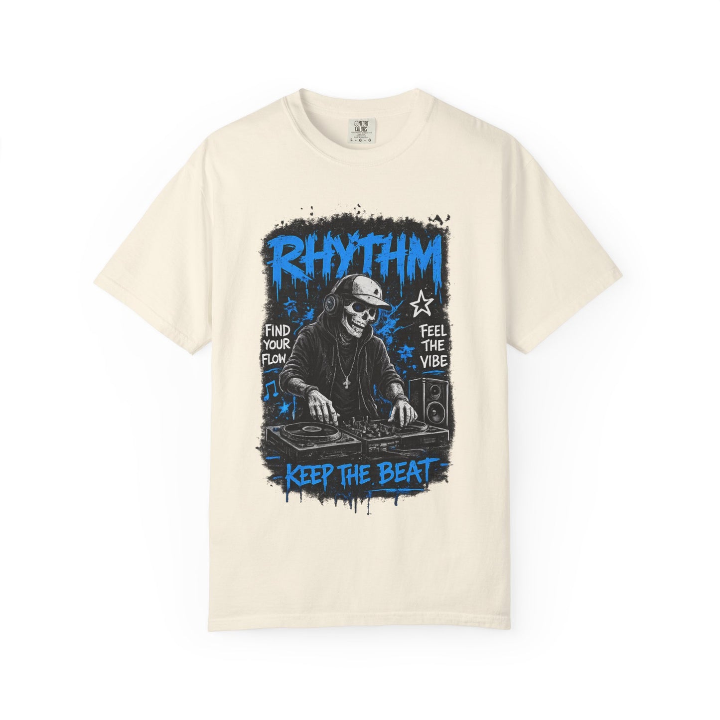 Rhythm DJ Skull Keep The Beat T-Shirt | Music Graphic Tee