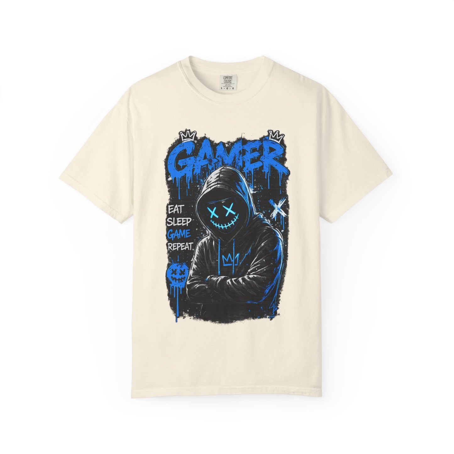 Gamer Hoodie Graphic T-Shirt — "Eat Sleep Game Repeat" Streetwear Tee