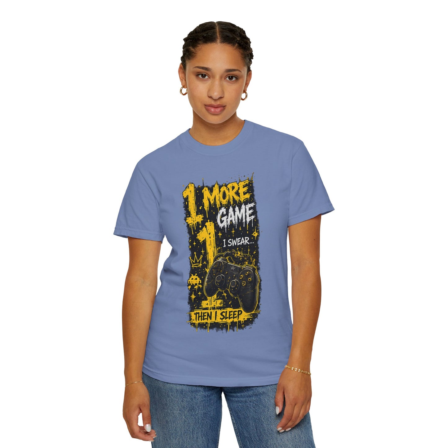 Gaming T-Shirt — “1 More Game I Swear Then I Sleep” Graphic Tee