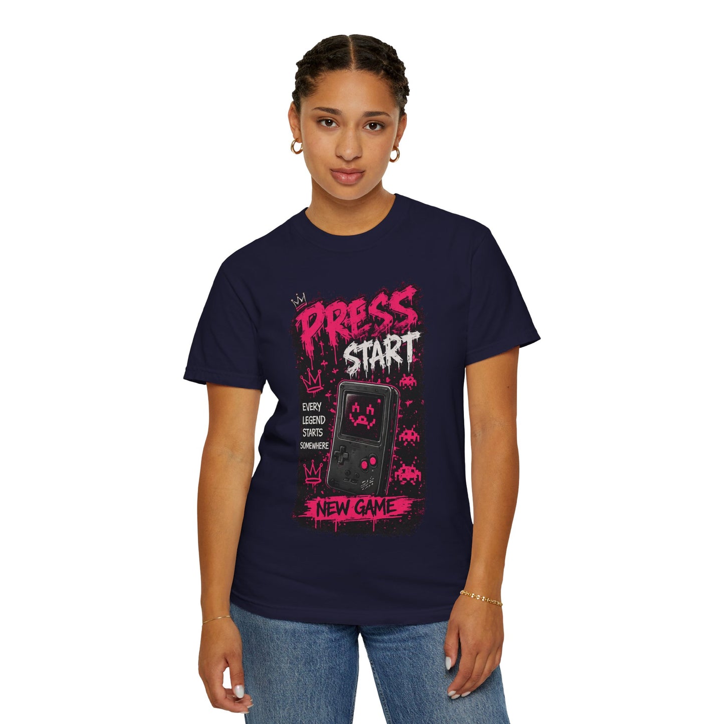 Press Start New Game T-Shirt — Retro Gamer Graphic Tee