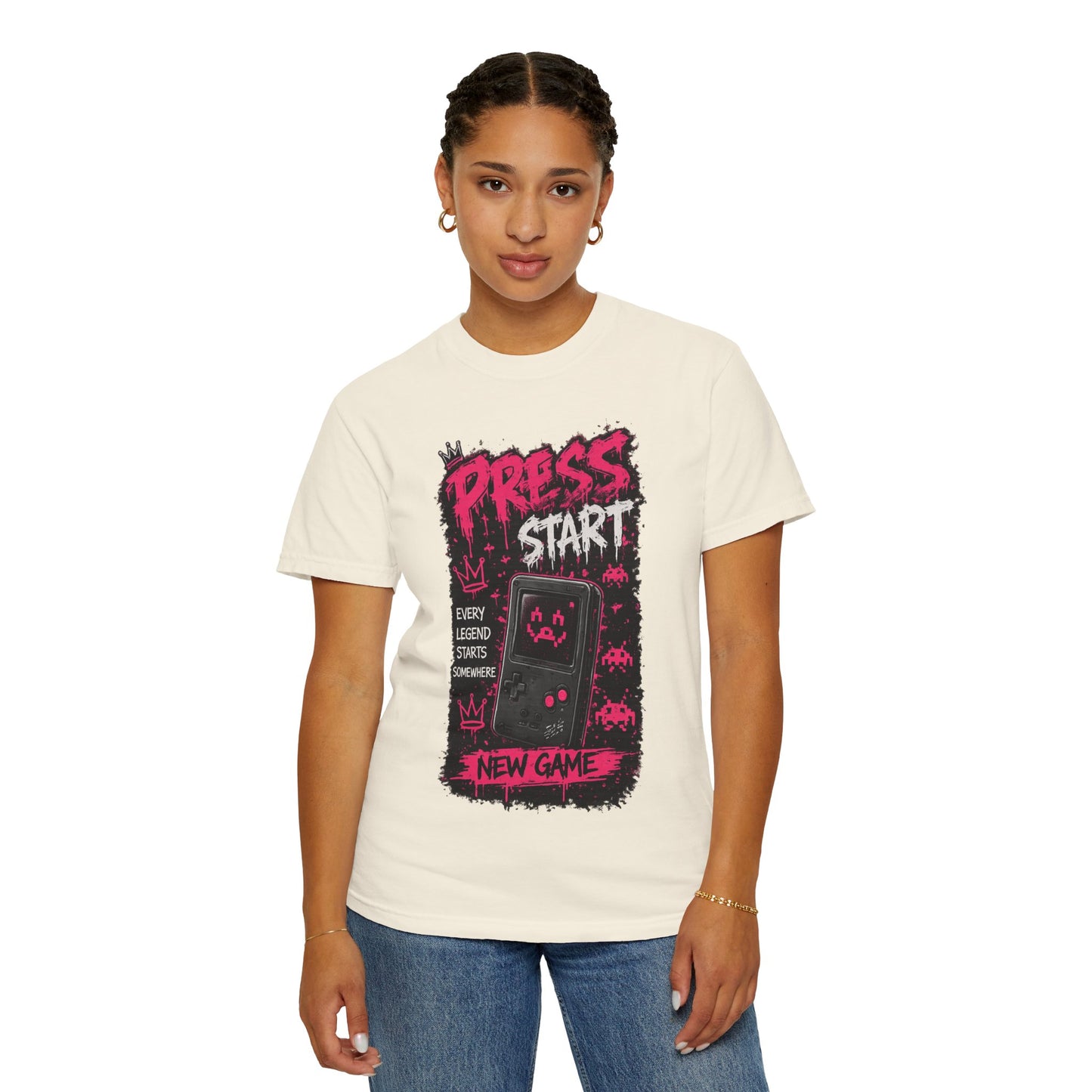 Press Start New Game T-Shirt — Retro Gamer Graphic Tee