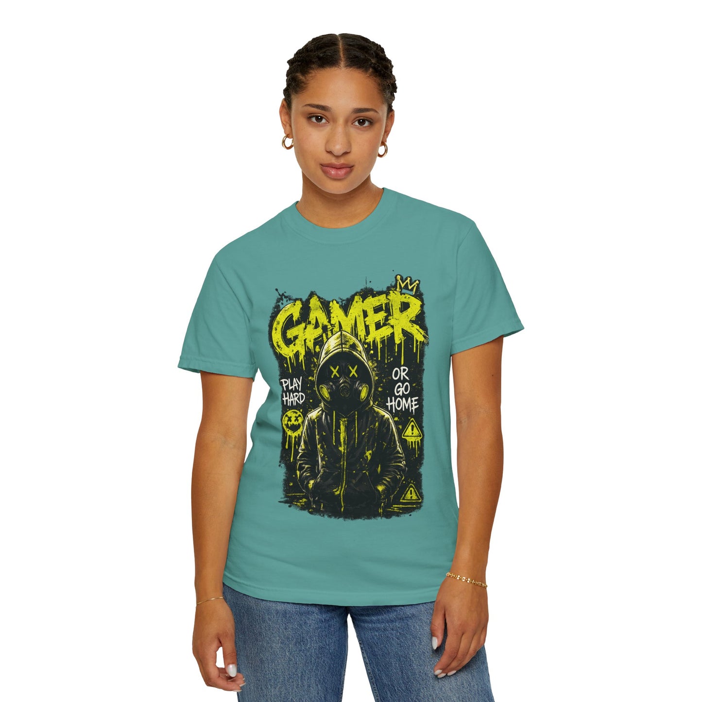 Gamer Graphic T-Shirt — "Play Hard or Go Home" Neon Streetwear