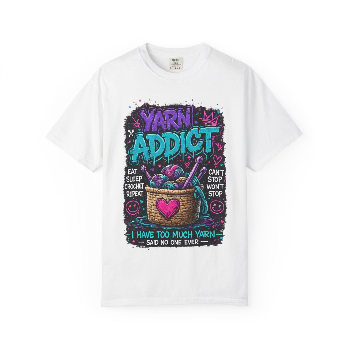 Yarn Addict T-Shirt — Funny Knitting & Crochet Gift Tee