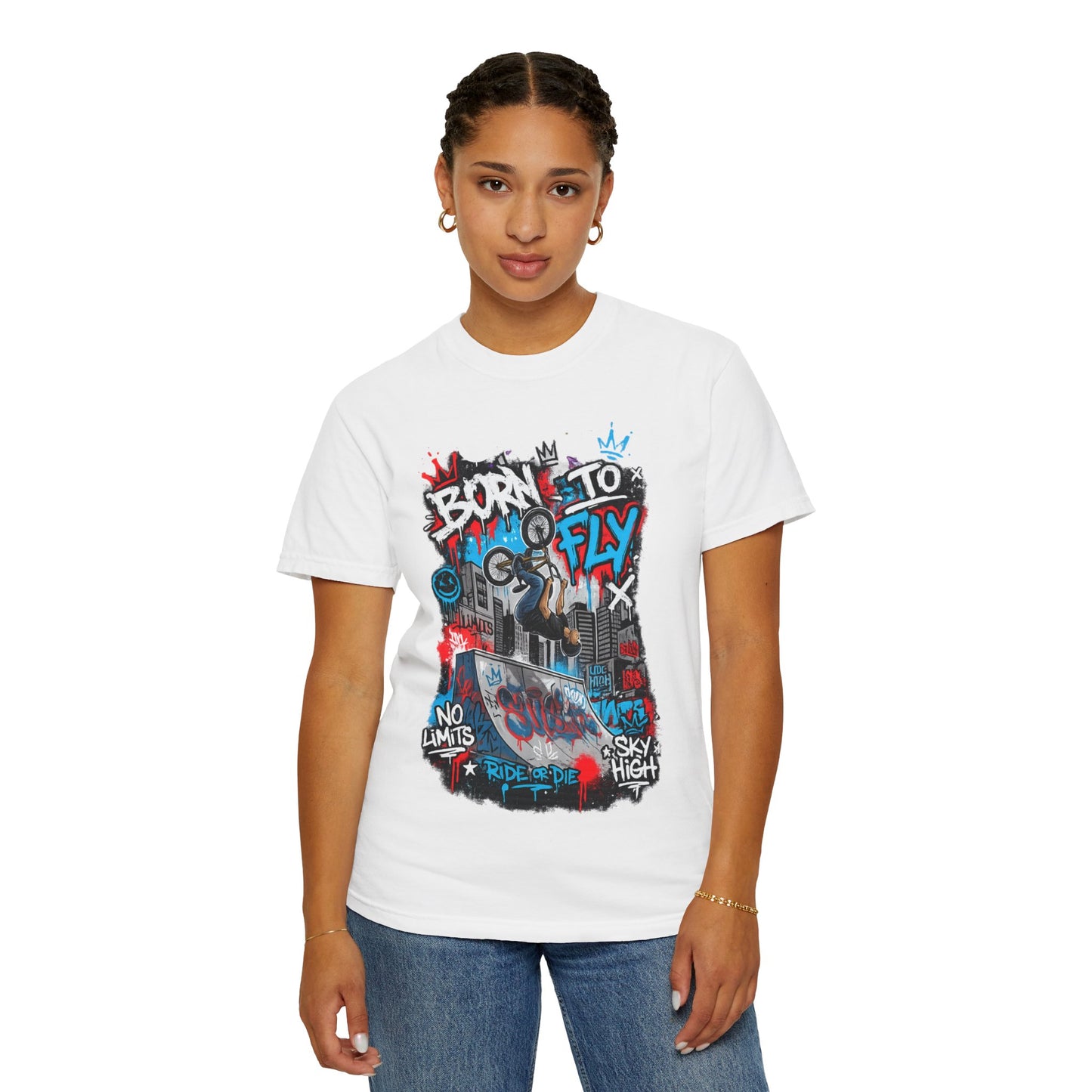 Born to Fly BMX Graffiti T-Shirt | Skate Bike Street Art Tee
