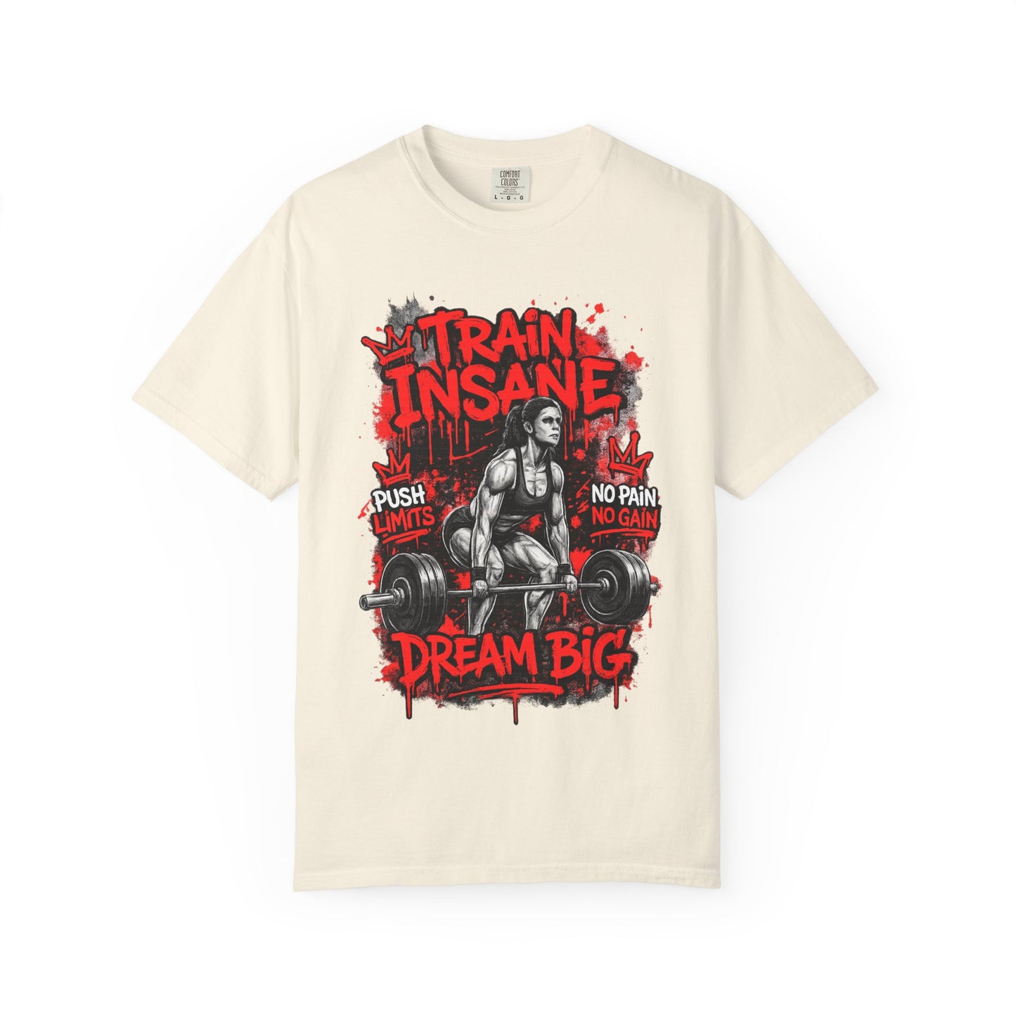Train Insane Dream Big Gym T-Shirt — Motivational Weightlifting Tee