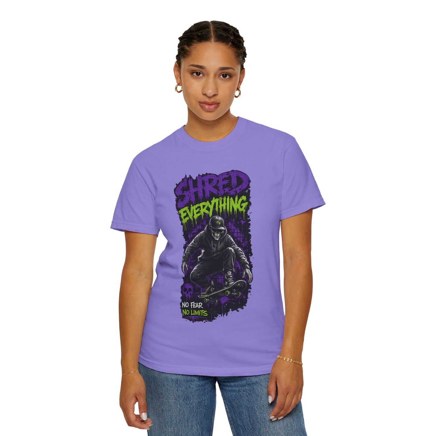 Shred Everything Skateboard T-Shirt — No Fear, No Limits Graphic Tee