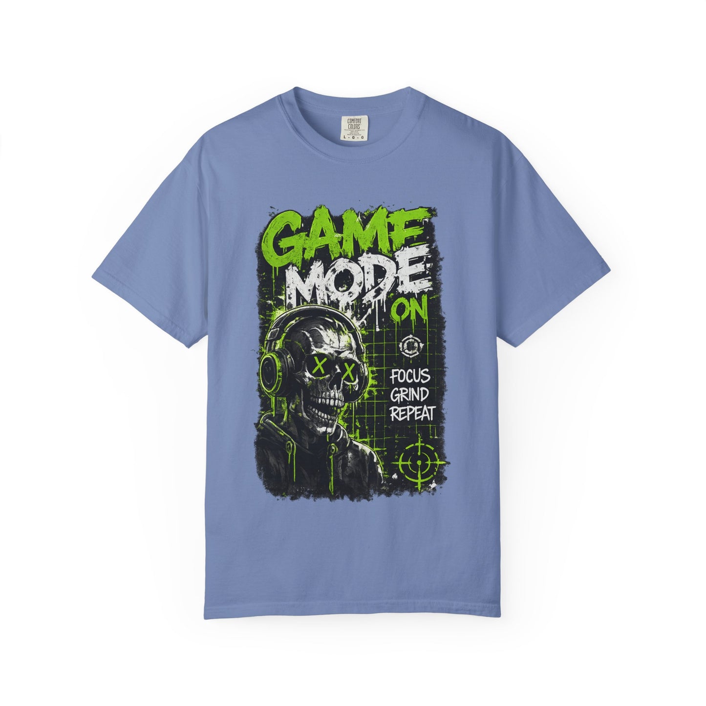 Game Mode On T-Shirt — Gamer Skull Graphic Tee (Focus Grind Repeat)