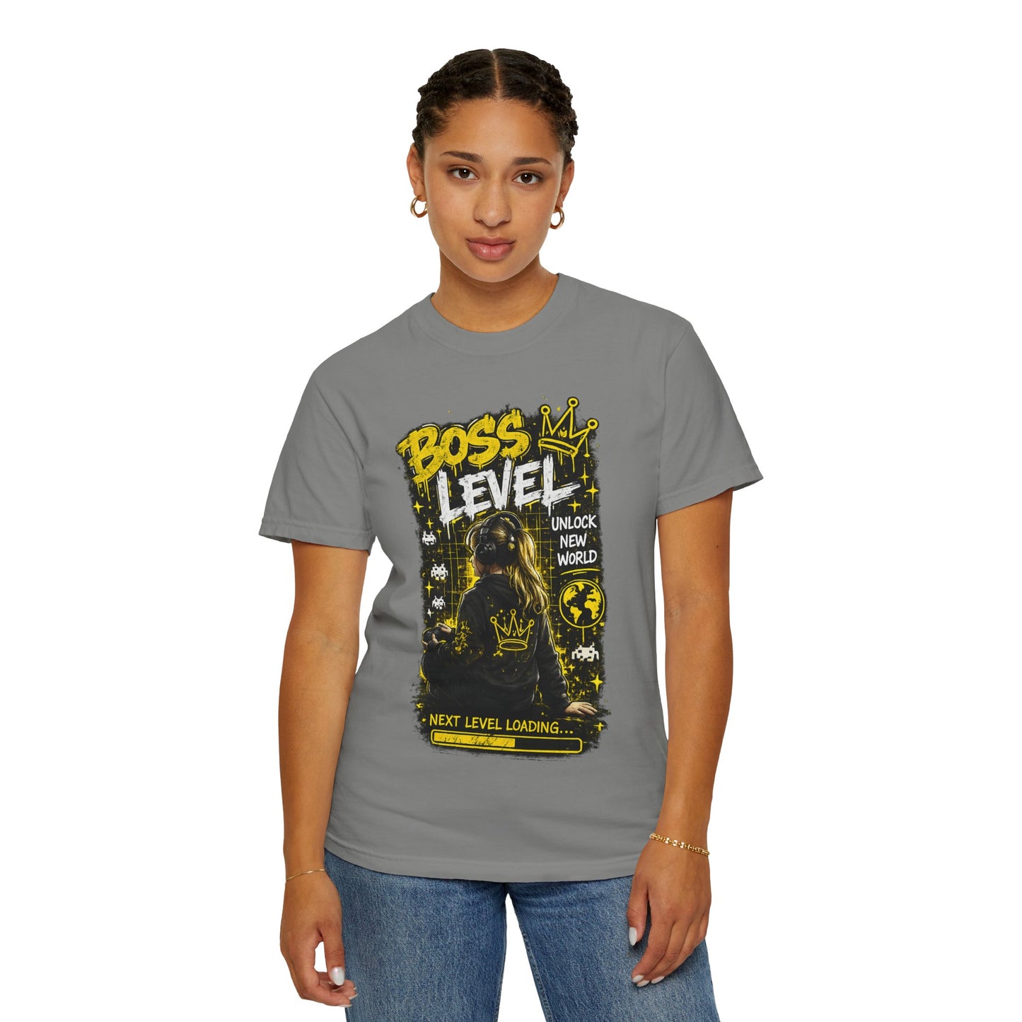 Boss Level T-Shirt — "Boss Level: Next Level Loading" Graphic Tee for Gamers & Leaders