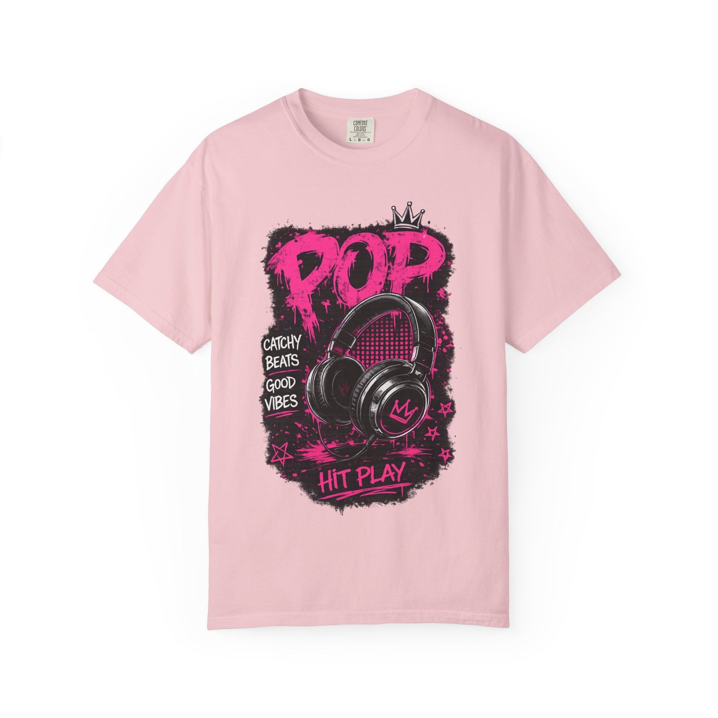 Pop Beats T-Shirt — 'POP' Headphones Graphic, Catchy Beats Good Vibes