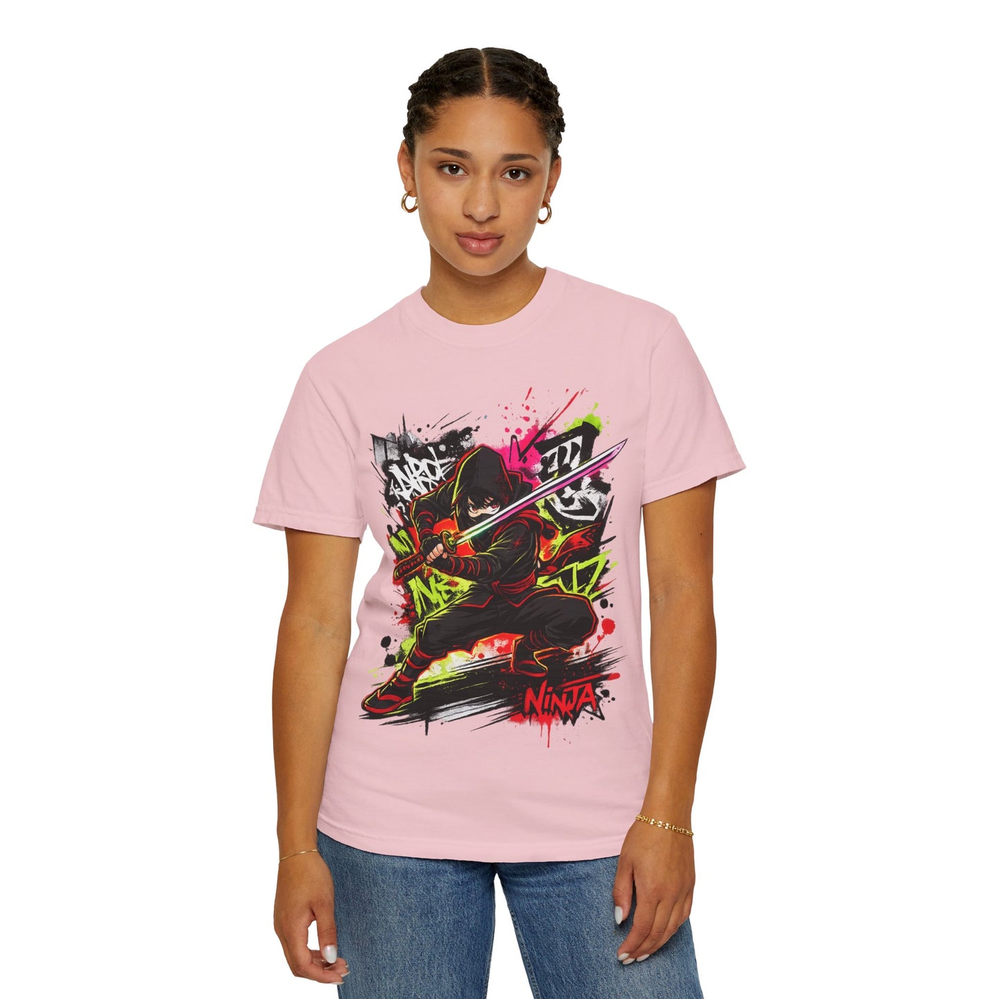 Ninja Graffiti Art T-Shirt – Urban Street Samurai Graphic Tee