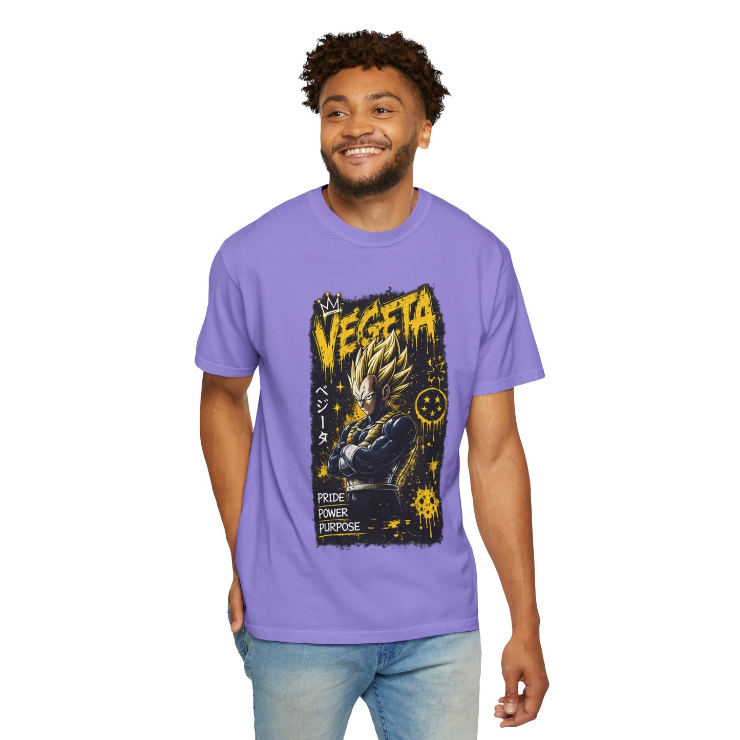 Vegeta Graphic T-Shirt — Pride Power Purpose Anime Tee