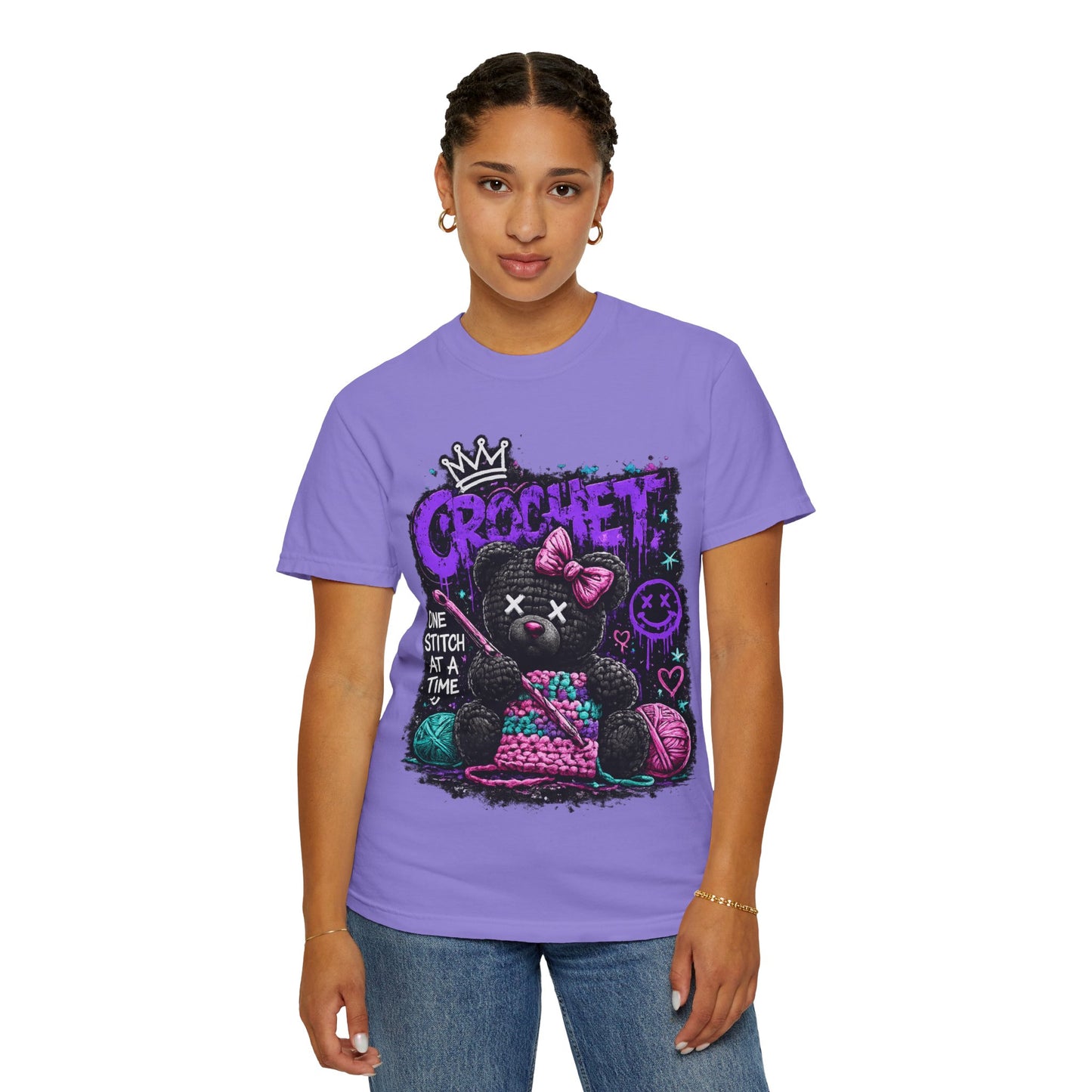 Crochet Voodoo Bear T-Shirt — "One Stitch at a Time" Crochet Graphic Tee