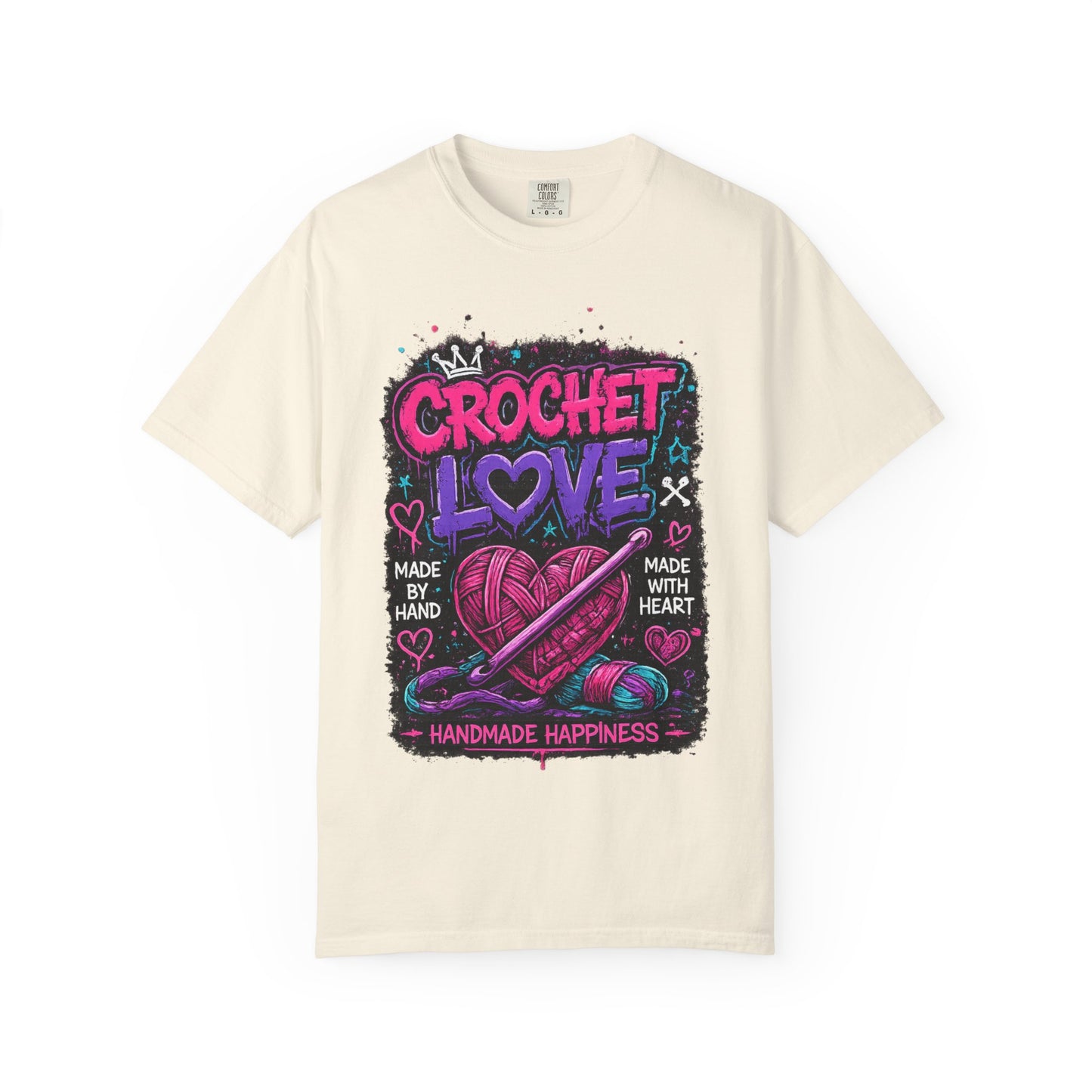Crochet Love T-Shirt — Handmade Happiness Graphic