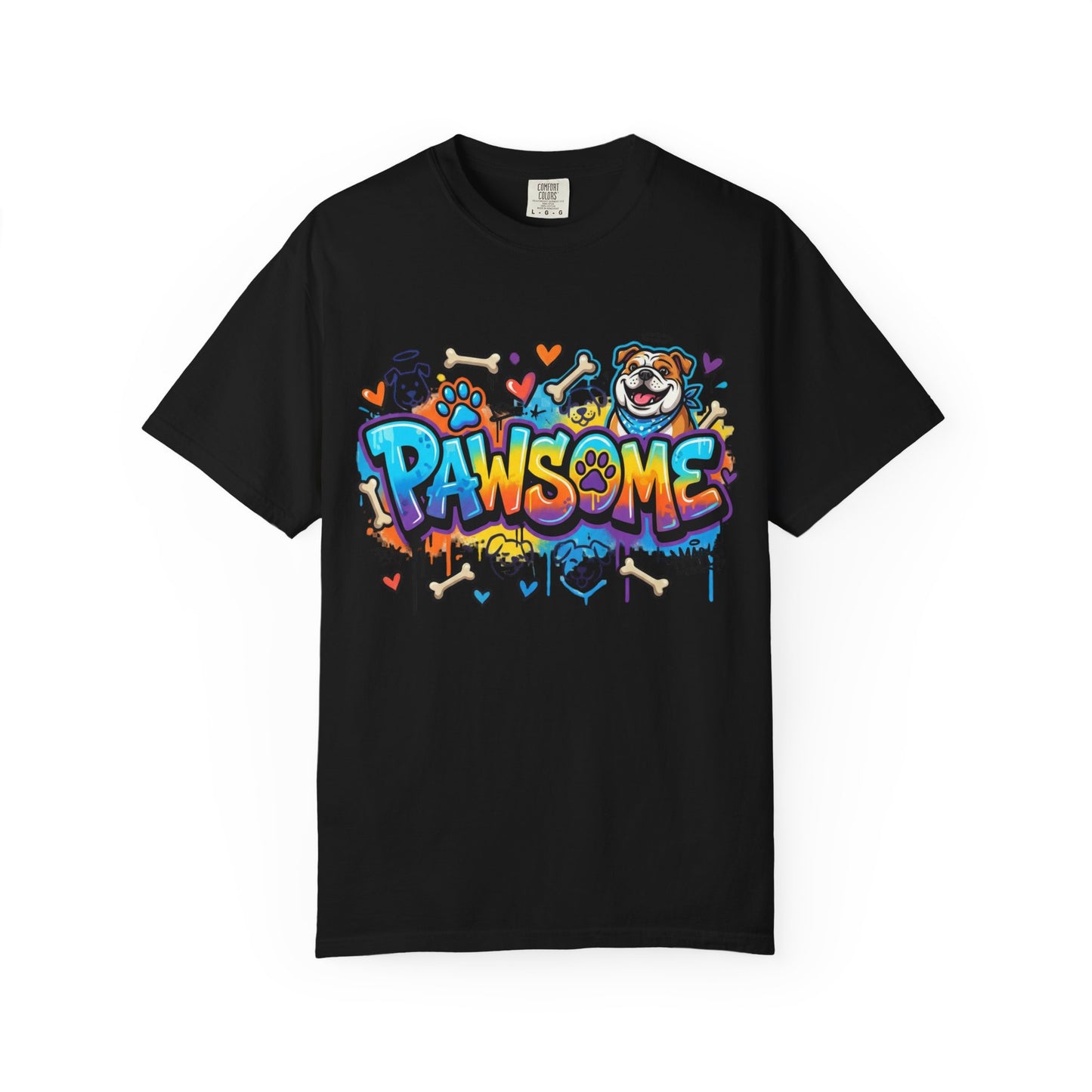 Pawsome Graffiti Dog T-Shirt — Colorful Pet Lover Tee