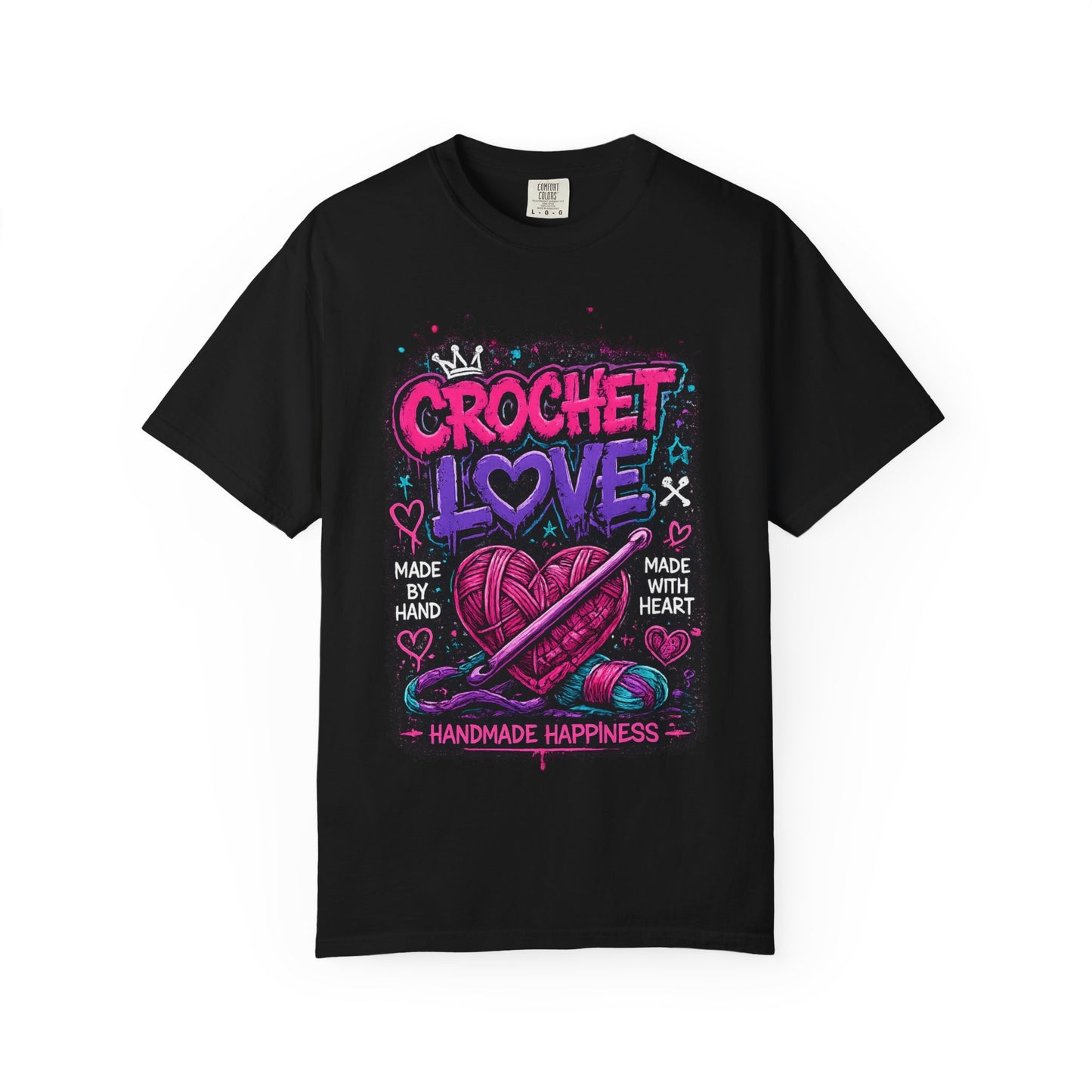 Crochet Love T-Shirt — Handmade Happiness Graphic